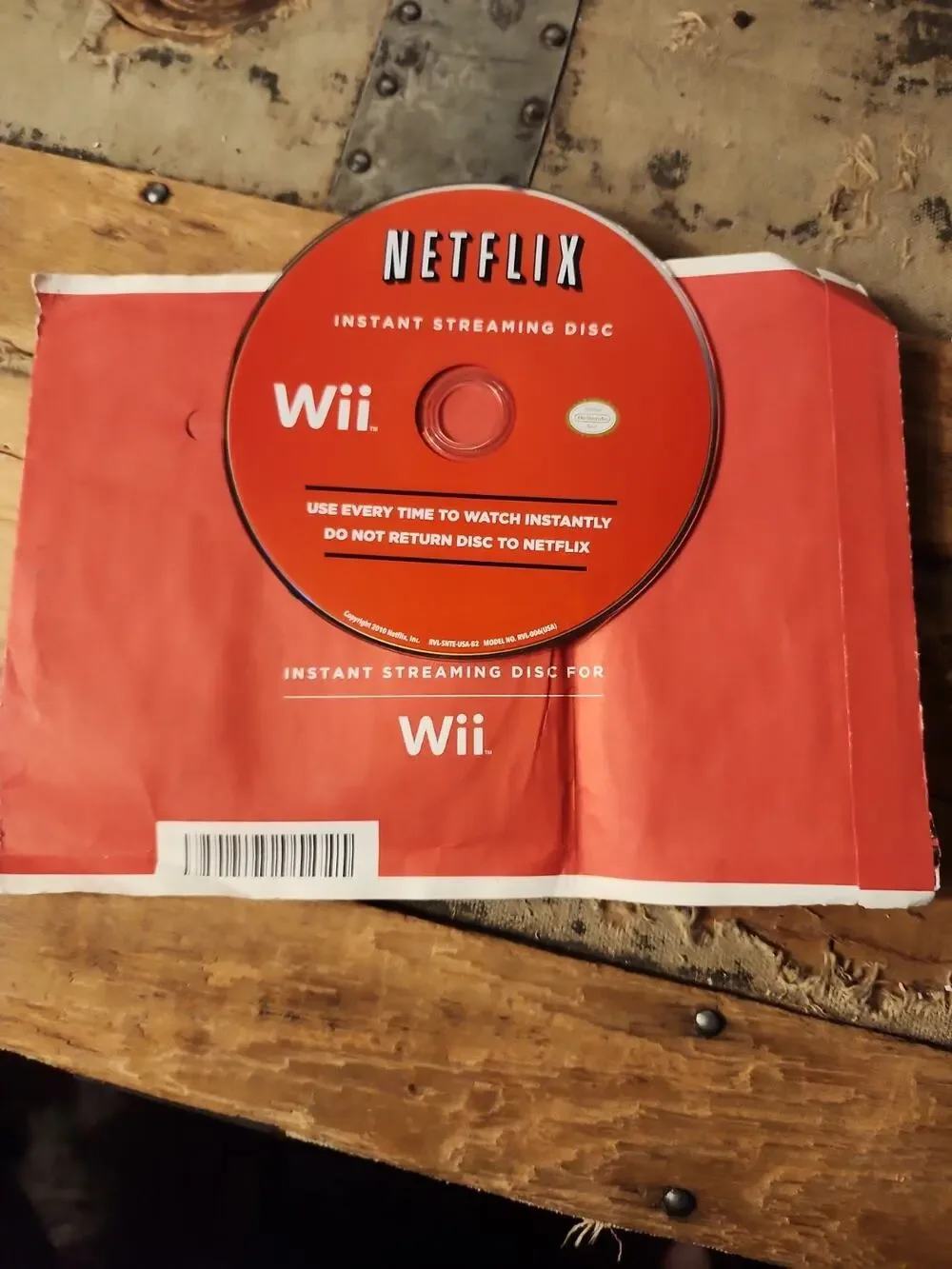 Original Netflix Instant Streaming Disc for Nintendo Wii Game with Sleeve